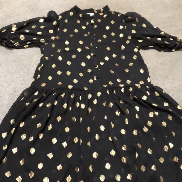 Sheer black with gold dots dress size XS - Picture 5 of 7